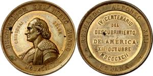 1892. Alfonso XIII. IV Centenario del ... 