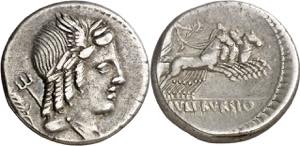 (hacia 85 a.C.). Gens Julia. Denario. (Bab. ... 