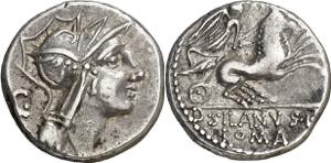 (91 a.C.). Gens Junia. Denario. (Bab. 15) ... 