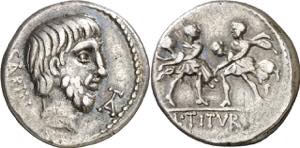 (89 a.C.). Gens Tituria. Denario. (Bab. 1) ... 
