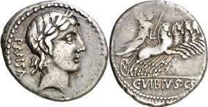 (hacia 90 a.C.). Gens Vibia. Denario. (Bab. ... 