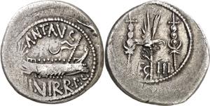 (32-31 a.C.). Marco Antonio. Denario. (Spink ... 