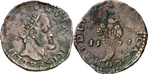 1573. Felipe II. Nápoles. 1 tornés. (Vti. ... 