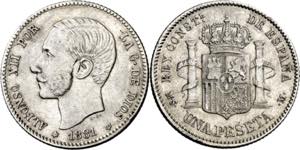1881*1881. Alfonso XII. MSM. 1 peseta. (AC. ... 