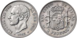 1883*1883. Alfonso XII. MSM. 2 pesetas. (AC. ... 