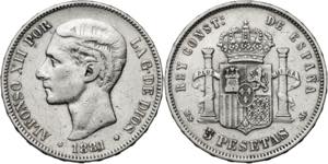 1881*1881. Alfonso XII. MSM. 5 pesetas. (AC. ... 