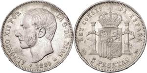 1884*1884. Alfonso XII. MSM. 5 pesetas. (AC. ... 