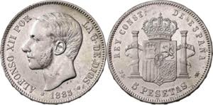 1885*1885. Alfonso XII. MSM. 5 pesetas. (AC. ... 