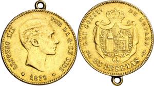 1879*1879. Alfonso XII. EMM. 25 pesetas. ... 