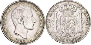 1883. Alfonso XII. Manila. 50 centavos. (AC. ... 