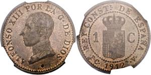 1912*2. Alfonso XIII. PCV. 1 céntimo. (AC. ... 