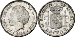 1894*94. Alfonso XIII. PGV. 50 céntimos. ... 