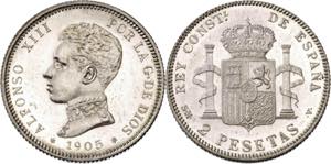 1905*1905. Alfonso XIII. SMV. 2 pesetas. ... 