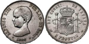 1888*1888. Alfonso XIII. MPM. 5 pesetas. ... 
