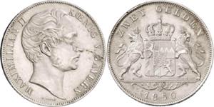 Alemania. Baviera. 1850. Maximiliano II. 2 ... 
