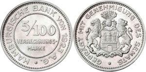 Alemania. Hamburgo. 1923. 5/100 ... 