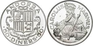 Andorra. 1960. 50 diners. (KM. UWC. M1). ... 