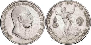 Austria. 1908. Francisco José I. 5 coronas. ... 