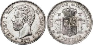 1871*1871. Amadeo I. SDM. 5 pesetas. (AC. ... 