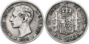 1876*1-76. Alfonso XII. DEM. 1 peseta. (AC. ... 
