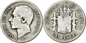 1884*----. Alfonso XII. MSM. 1 peseta. (AC. ... 