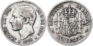 1885*1885. Alfonso XII. MSM. 1 peseta. (AC. ... 