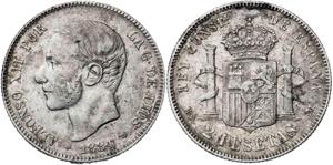 1884*1884. Alfonso XII. MSM. 2 pesetas. (AC. ... 