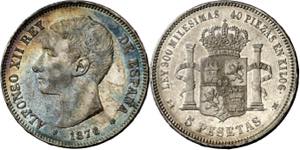 1876*1876. Alfonso XII. DEM. 5 pesetas. (AC. ... 