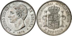 1876*1876. Alfonso XII. DEM. 5 pesetas. (AC. ... 