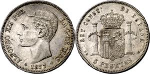 1877*1877. Alfonso XII. DEM. 5 pesetas. (AC. ... 