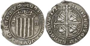 1520. Juana y Carlos. Zaragoza. L-S. 1 real. ... 