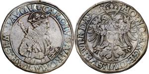 1545. Carlos I. Donauwörth. 1 taler. (KM. ... 