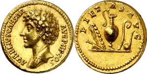 (142 d.C.). Marco Aurelio. Áureo. (Spink ... 