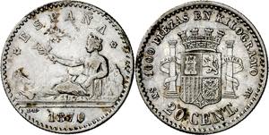 1870. Gobierno Provisional. SNM. 20 ... 