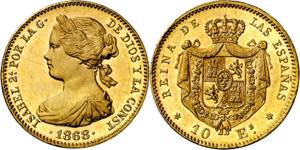 1868*1873. I República. 10 escudos. (AC. ... 