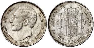 1882*1882. Alfonso XII. MSM. 1 peseta. (AC. ... 
