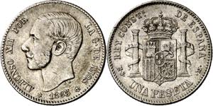 1885*1886. Alfonso XII. MSM. 1 peseta. (AC. ... 