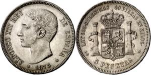 1875*1875. Alfonso XII. DEM. 5 pesetas. (AC. ... 