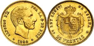 1884*1884. Alfonso XII. MSM. 25 pesetas. ... 