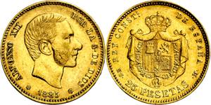 1885*1885. Alfonso XII. MSM. 25 pesetas. ... 