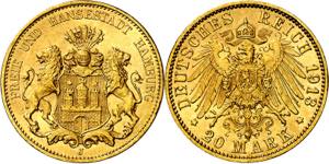 Alemania. Hamburgo. 1913. J (Hamburgo). 20 ... 