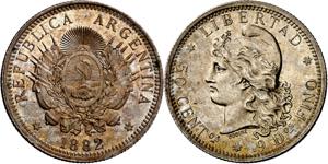 Argentina. 1882. 50 centavos. (KM 28). ... 