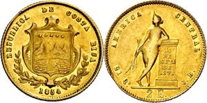 Costa Rica. 1854. JB. 2 escudos. (Fr. 8) ... 