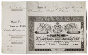 1857. Banco de Zaragoza. 4000 reales de ... 