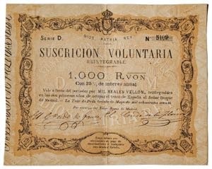 1870. Carlos VII, Pretendiente. La Tour de ... 