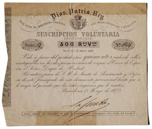 1872. Carlos VII, Pretendiente. Real Junta ... 