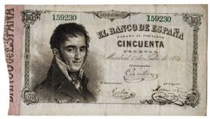 1874. 50 pesetas. (Ed. 260, mismo ejemplar) ... 