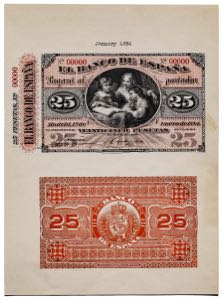 1884. 25 pesetas. (Ed. 282M var) (Pick 245). ... 