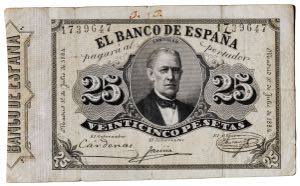 1884. 25 pesetas. (Ed. 287) (Pick 29). 1 de ... 