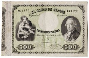 1884. 500 pesetas. (Ed. 290) (Pick 32). 1 de ... 
